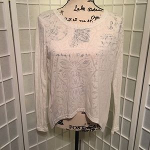 Ariat High Low White Blouse Size Medium